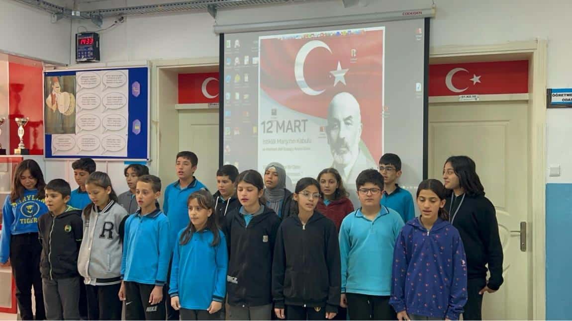 12 Mart İstiklal Marşı'nın Kabulü ve Mehmet Akif Ersoy'u Anma Günü, Okulumuzda Coşkuyla Kutlandı